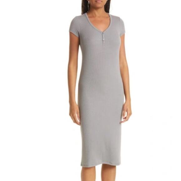 ATM Anthony Thomas Melillo Stretch Modal Ribbed Midi Dress - Picture 1 of 6